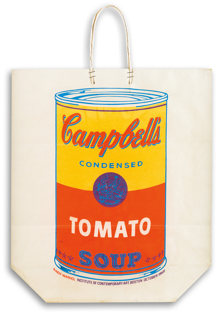 ANDY WARHOL Campbells Soup Can on a Shopping Bag.